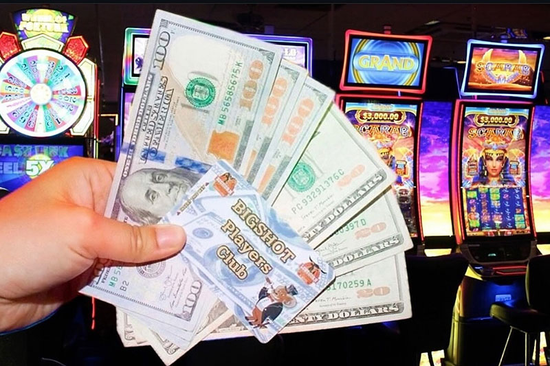 Holding dollars and card